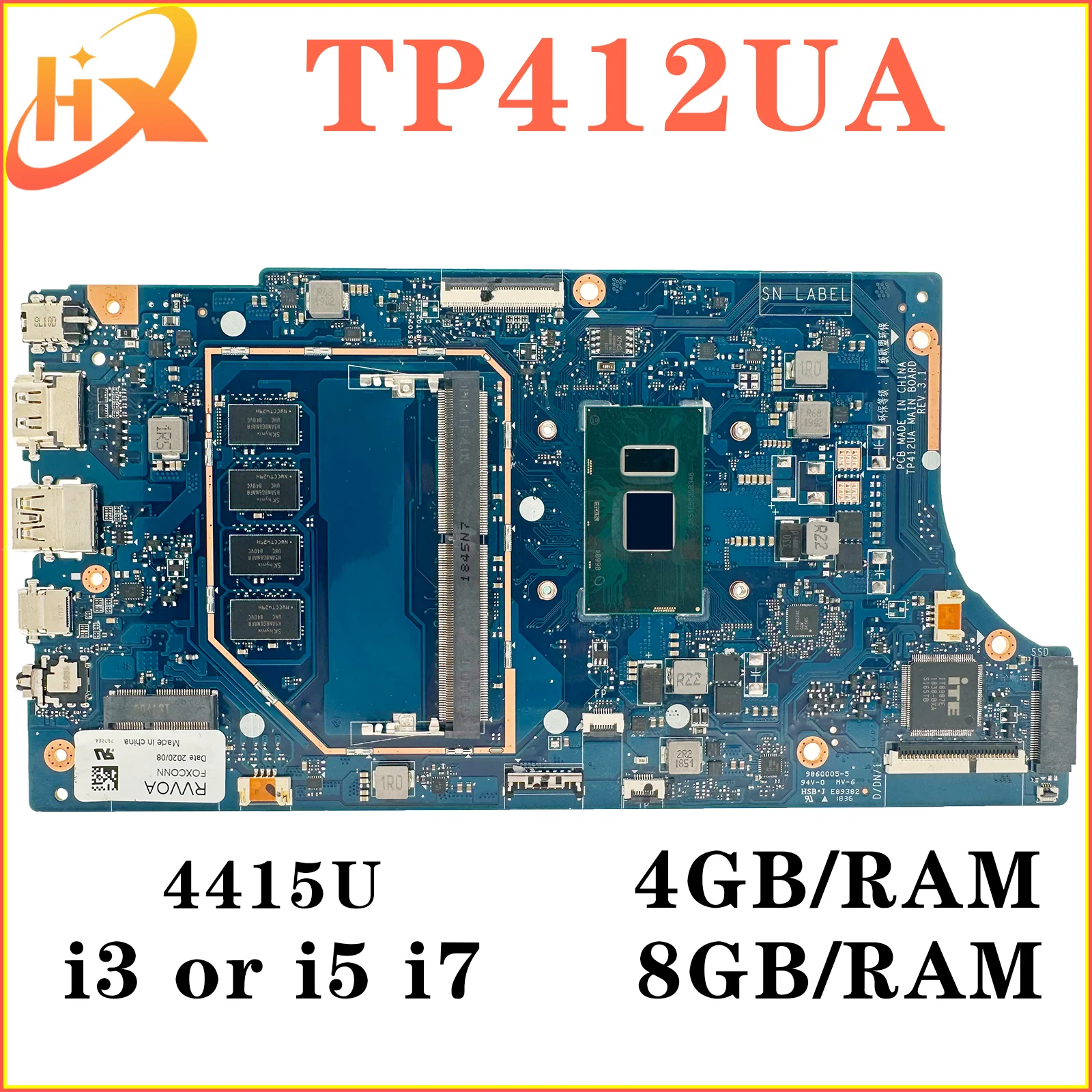 TP412UA Материнская плата ASUS TP412 TP412U TP412UAF материнская плата для ноутбука 4415U i3 i5 i7 7-го/8-го поколения RAM-4GB/8 ГБ TP412UA Материнская плата ASUS TP412 TP412U TP412UAF материнская плата для ноутбука 4415U i3 i5 i7 7-го/8-го поколения RAM-4GB/8 ГБ