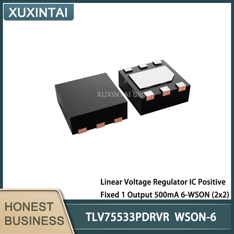 

20Pcs/Lot TLV75533PDRVR TLV75533 Linear Voltage Regulator IC Positive Fixed 1 Output 500mA 6-WSON (2x2)