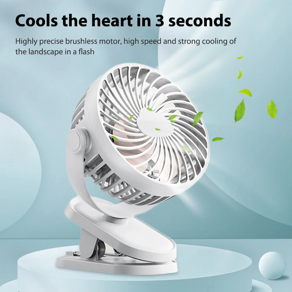

Small Clip Desktop Fan Silent USB Rechargeable Handheld Adjustable Portable Outdoor Home Office Work BBQ Party Cooling Down Fan