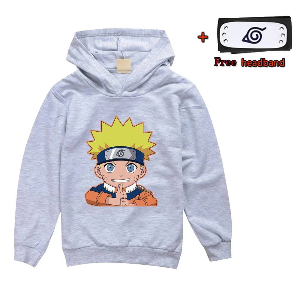 

Spring Autumn Boy's Girl's Uzumaki Narut Hoodies Children Long Sleeve Casual Tops Kids SASUKE KAKASHI Sweatshirts Free Headdress