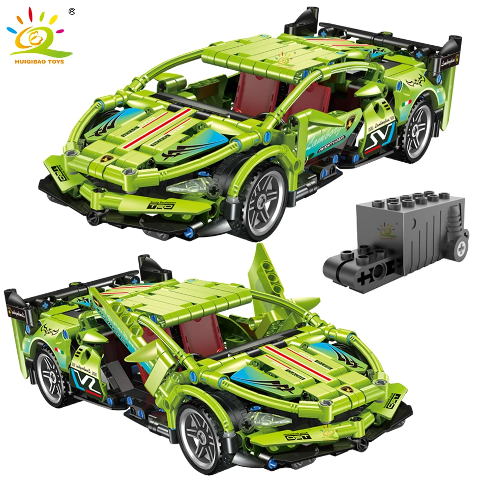 

HUIQIBAO 454+pcs City Racing Sports Car Model Technical Building Blocks Pull-Back Supercar Tech Vehicle Bricks Toys for Children