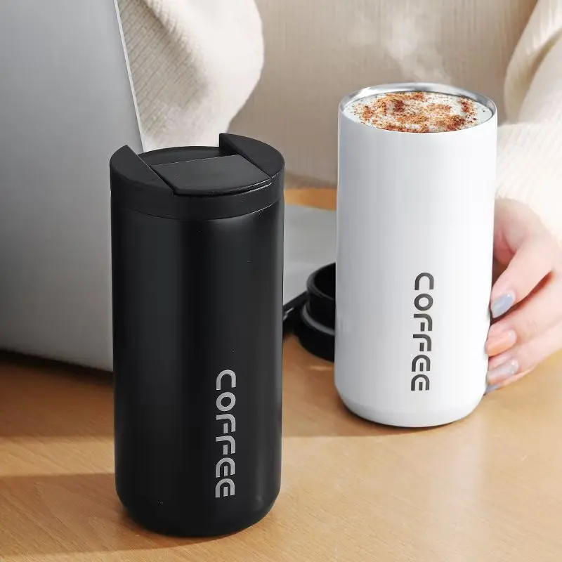 

400ml/550ml Stainless Steel Coffee Mug with Lid Insulated Water Bottle Vacuum Flasks Thermal Cup for Water Cafe Travel Drinkware