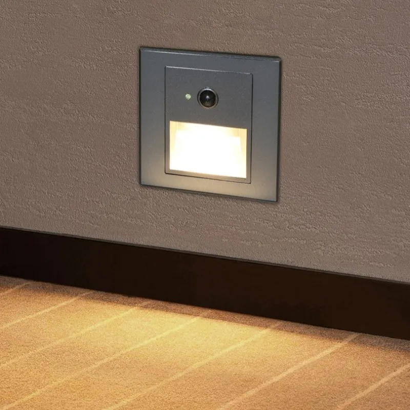 

LED Step Light Footlight Type 86 Human Body Light PIR Sensor Stairs Lamp Embedded Home Hotel Aisle Stairway Corridor Night Light
