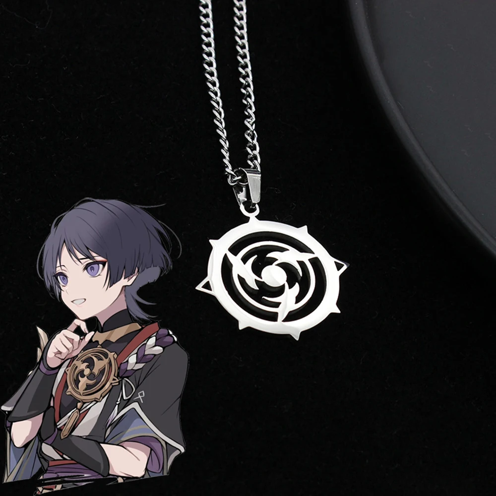 

Game Genshin Impact Scaramouche Necklace For Teen Punk Cute Anime Cartoon Ghost Titanium Steel Necklace Jewelry Accessories