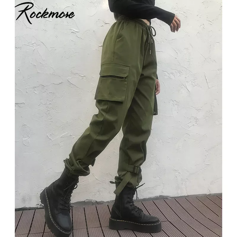 

Rockmore Cargo Pants Women Wide Leg Sweat Pants Oversized Vintage Army Green Trousers Streetwear Sweatpants Joggers