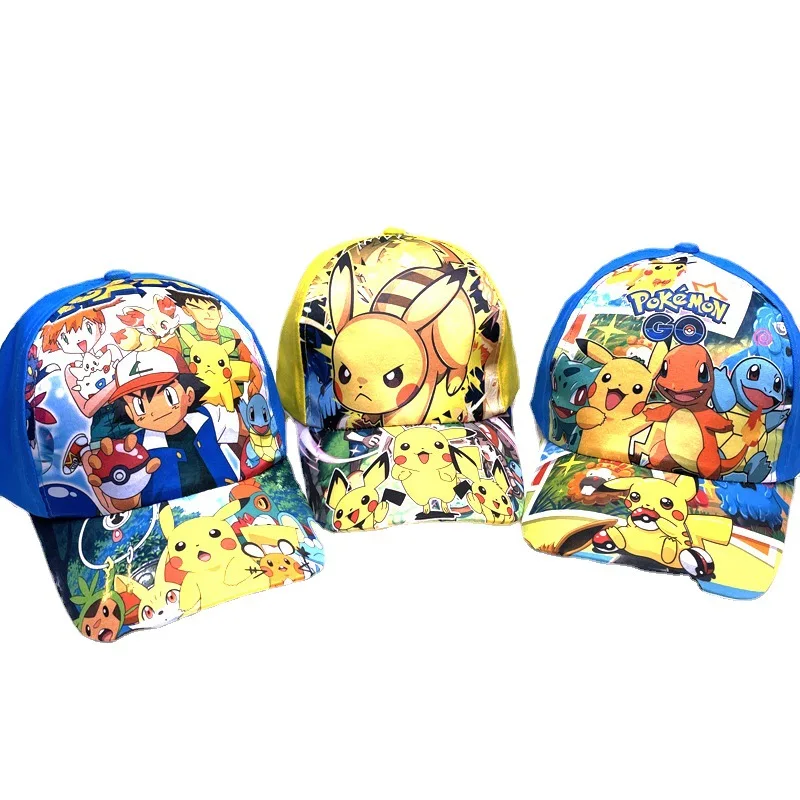 

Pokemon Japanese cartoon character model Pikachu hip-hop hat kawaii children's multi-style sun holiday birthday gift