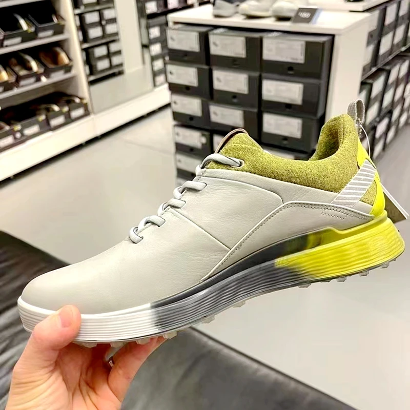 Men's Golf Shoes Sneakers Anti-Shock Anti-Slip Leather Material Waterproof TPU Sole Grip Men's Golf Shoes