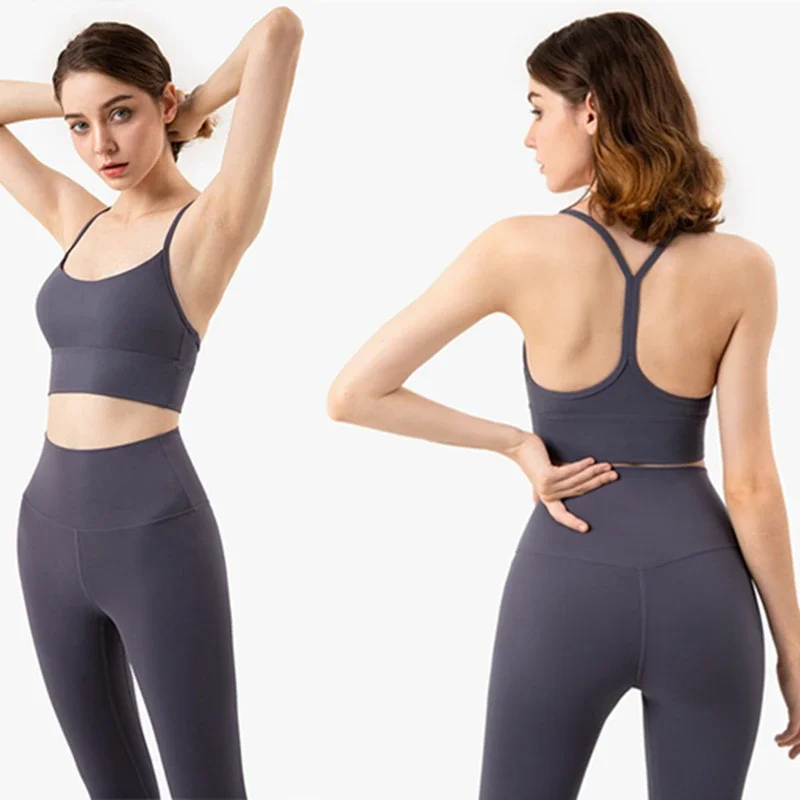 

Lulu Спортивное Y-образное нижнее белье с высокой талией, спортивные Леггинсы для фитнеса, Женский комплект из 2 предметов, брюки для йоги