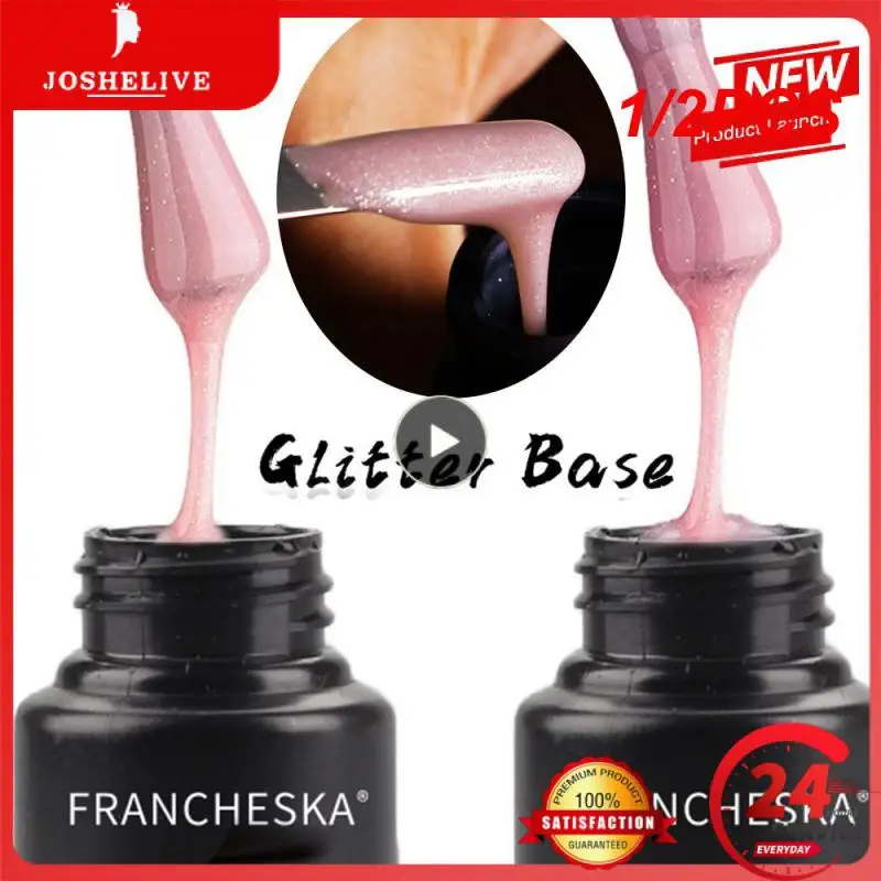 

1/2PCS 30ml Base Gel 2 In 1 Glitter Camouflage Base Gel Nail Polish Base Coat UV Gel Nail Polish New Color Nail Base Gel
