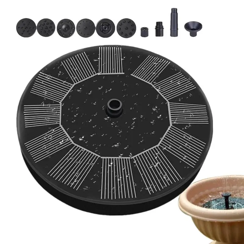 

1.2W Solar Fountain Bird Bath Water Pump with 7 Nozzles Solar Powered Fountain Pump for Garden Ponds Pool Fish Tank Aquarium
