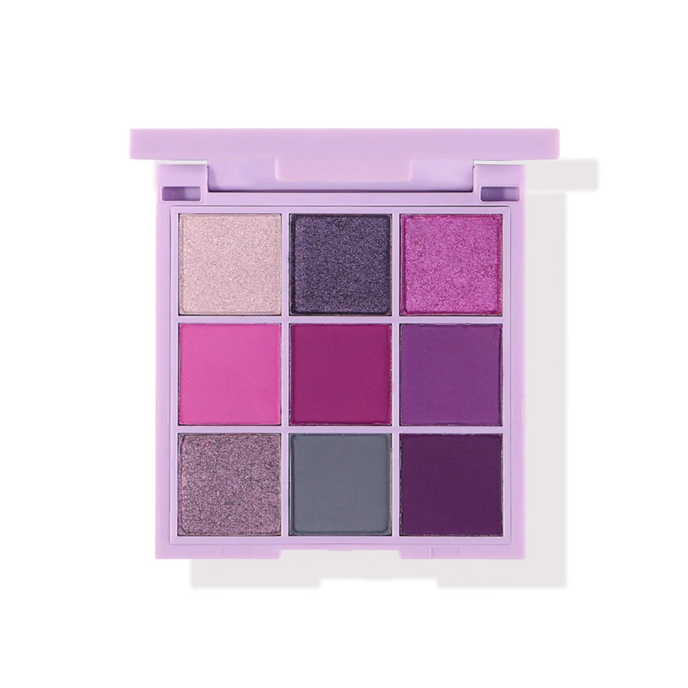 

9 Colors Plastic Eyeshadow Palette Matte Shimmer Eye Shadow Eye Pigments Long Lasting Makeup Private Label Custom Bulk