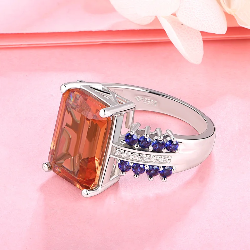 Кольцо Attagems Sultanite Diaspore Для Женщин Натуральное Серебро 925 Пробы Изумрудная Огранка