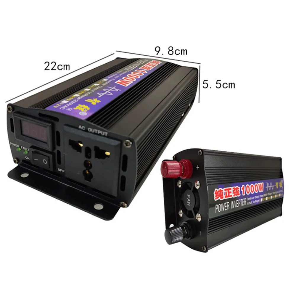 

New Pure Sine Wave Inverter 2000W 3000W 4000W Power Solar Car Inverters With LED Display DC 12V 24V To AC 220V Voltage Converter