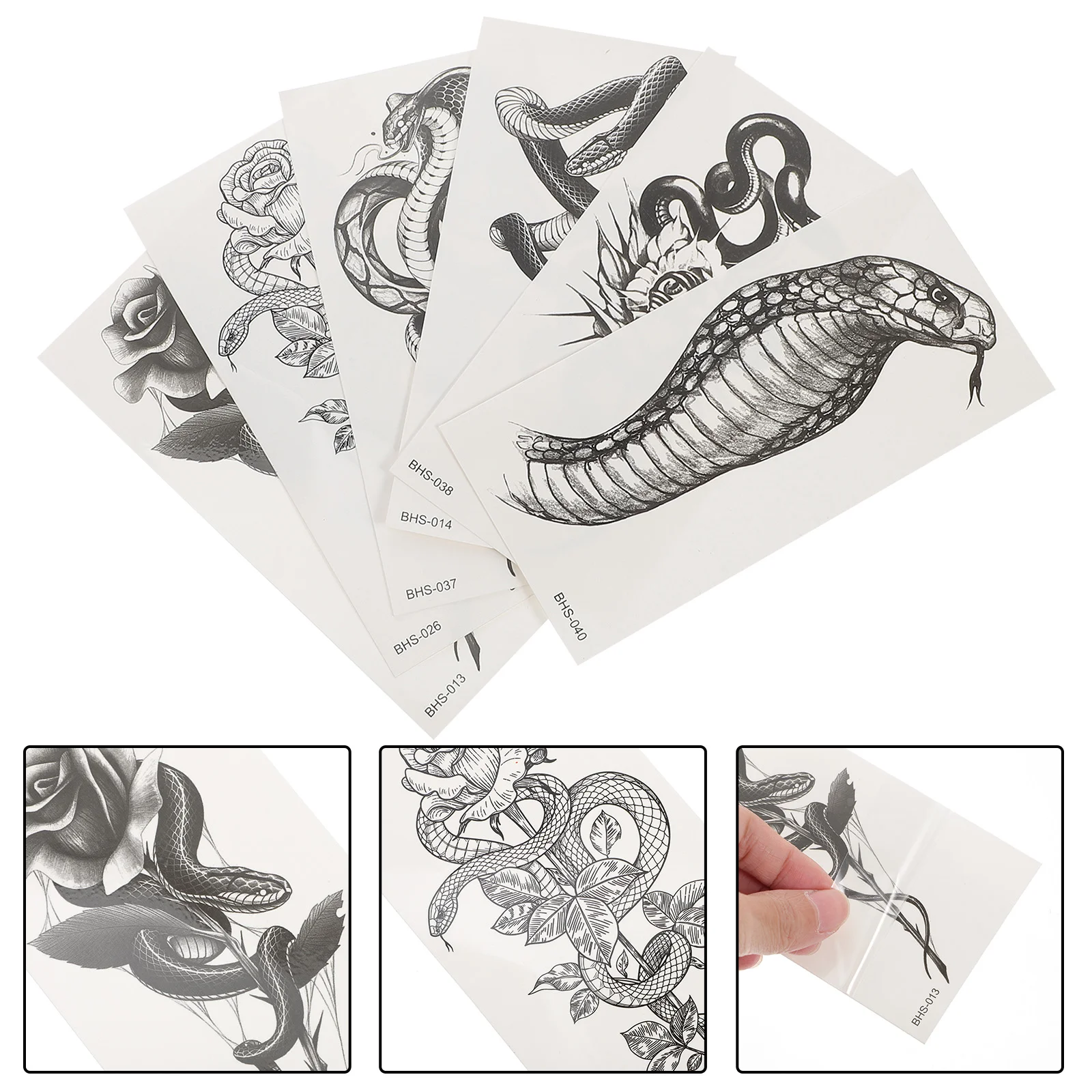 

12 Sheets Tattoo Stickers Snake Woman Body Pvc Fake Tattoos That Look Real Last Long