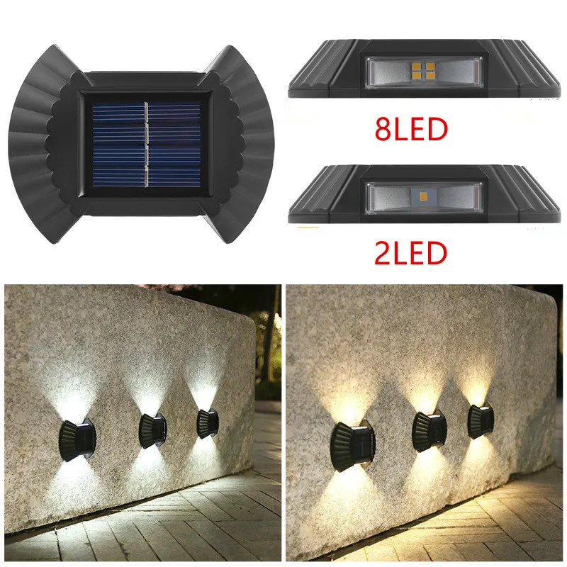 

Smart Solar 2/8 LED Light Waterproof Outdoor Garden Decoration Solar Lights For Garden Fence Stair Aisle Outdoor Solar Lamp