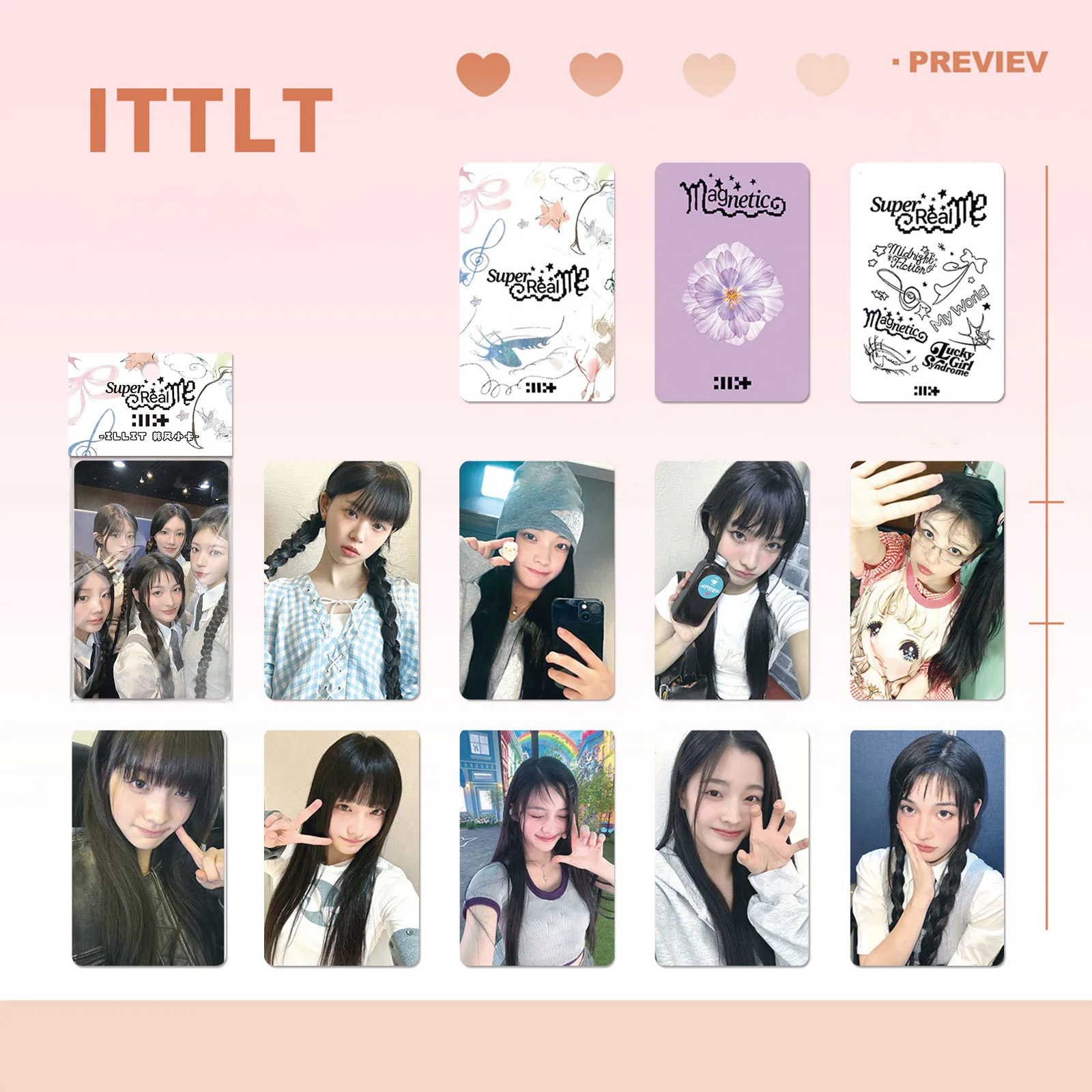 KPOP 10/пакет Корейская группа ЛОМО карты ILLIT ITZY IU круглый угол персональные