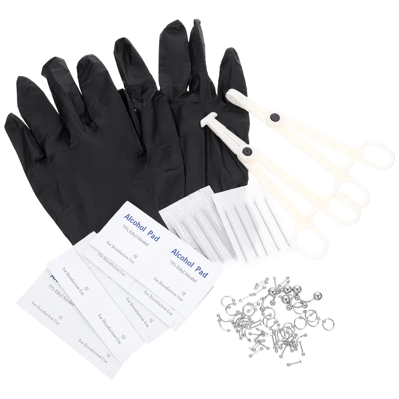 

Инструменты для ювелирных изделий для тела, набор для окололожения носа, кольца, шпильки, серьги из нержавеющей стали с перфорацией