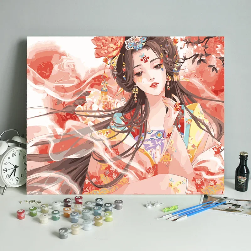 

02916088Digital oil painting living room background wall oil painting decoration cartoon hand-painted oil painting