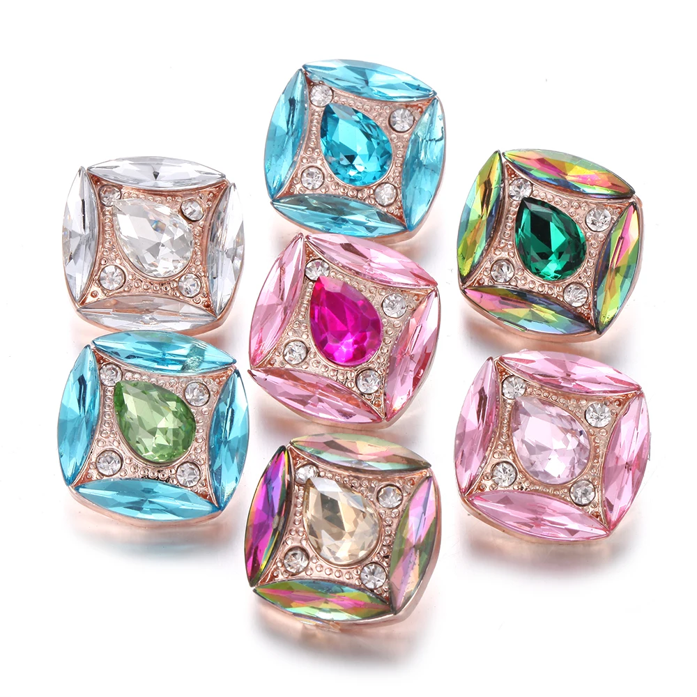 5 шт./партия ювелирное изделие 18 мм кнопки горный хрусталь металлический цветок