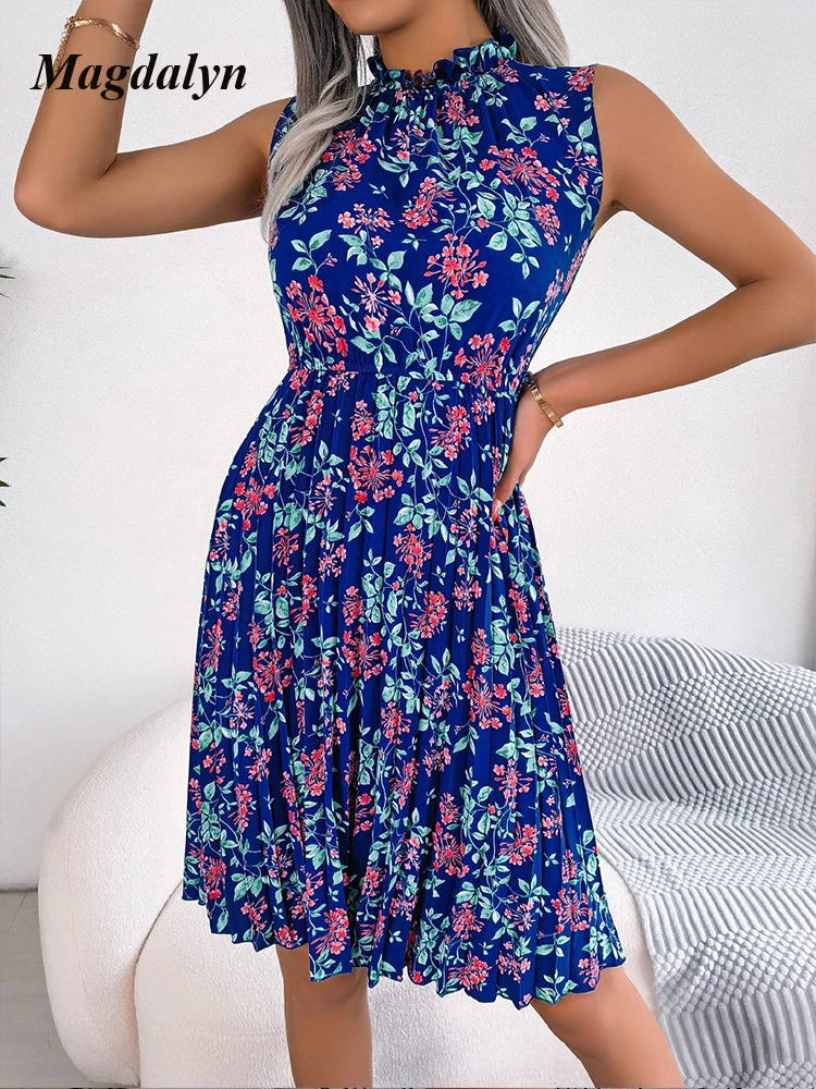 Magdalyn Женские Элегантные платья средней длины в стиле бохо тонкое Повседневное