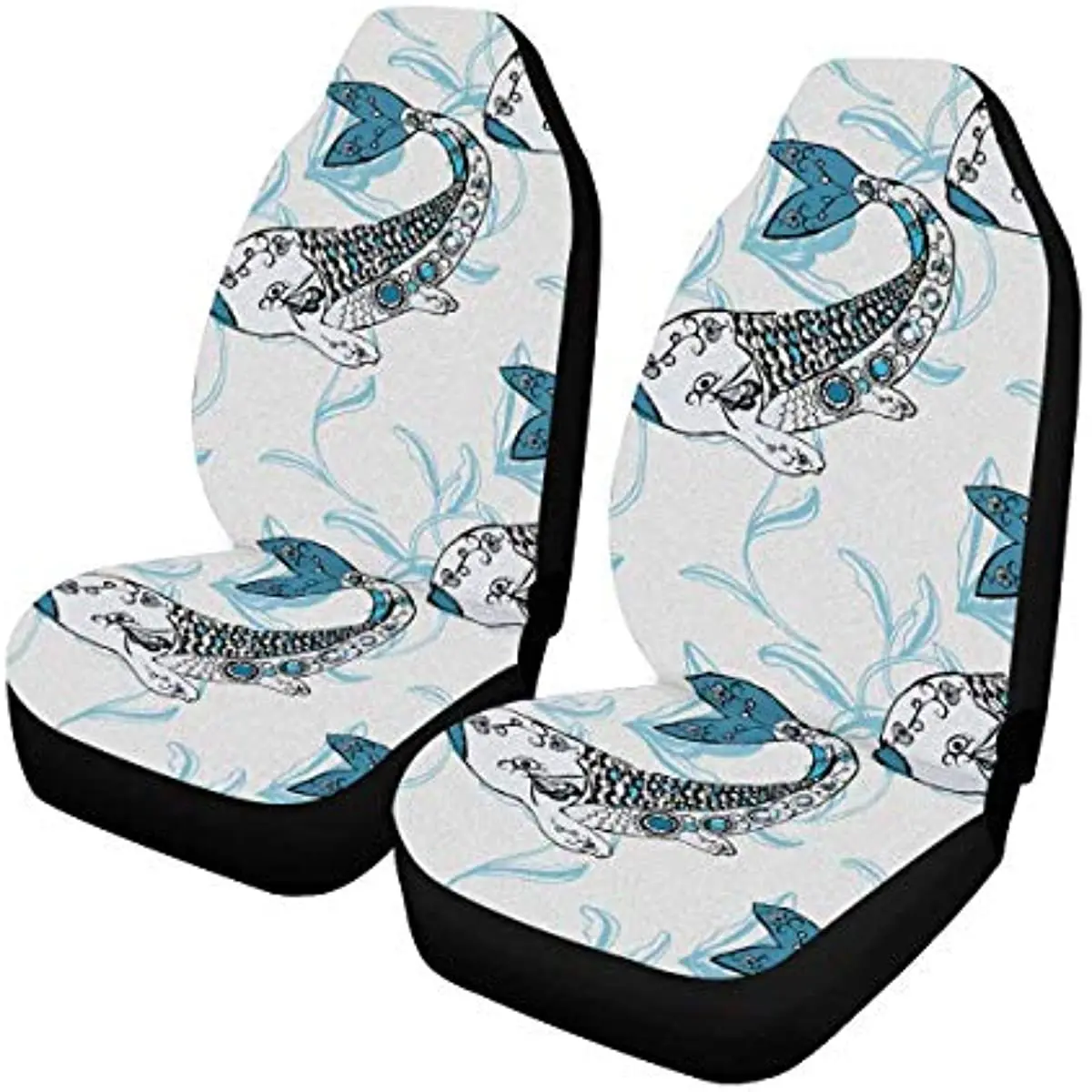 Custom Cute Cartoon Jellyfish Car Seat Covers for Front of 2,Vehicle Seat Protector Car Mat Fit Most Car,Truck,SUV