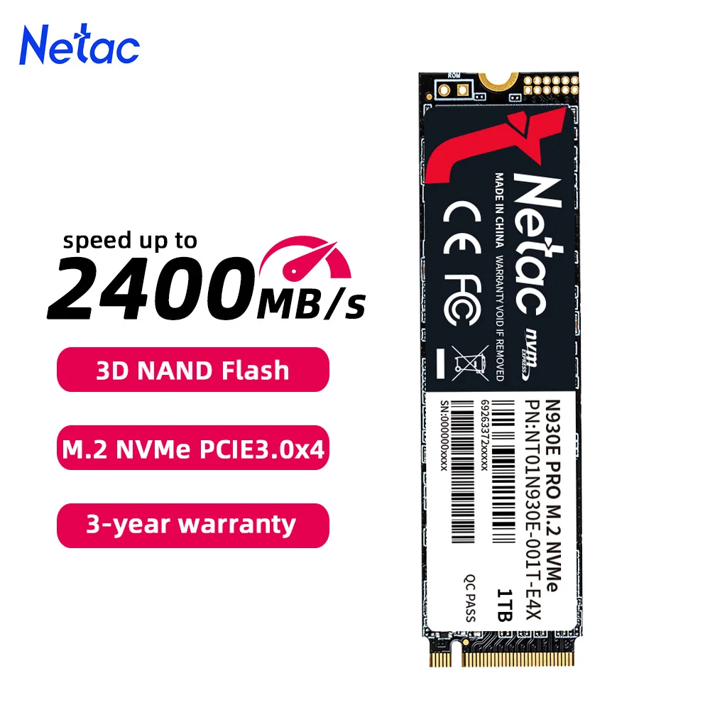 Netac NVMe SSD 1 ТБ M2 512 ГБ NVME 256 Жесткий диск M.2 2280 PCIe Внутренние твердотельные накопители