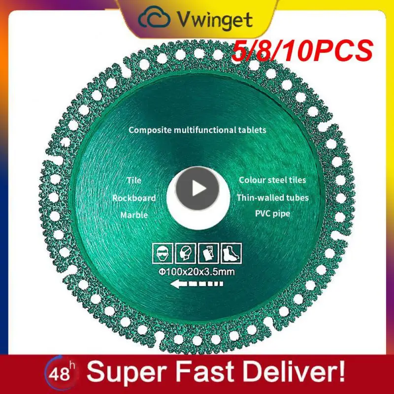 

5/8/10PCS Ultra-thin Polishing Blade Sharp 100mm Brazing Grinding Polishing Cutting Glass Cutting Disc Cutting Blade