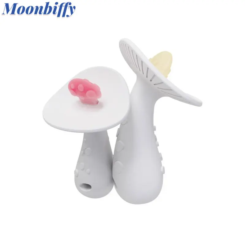 

Mushroom Teethers Silicone Beads Three-dimensional Pacifier Clip Gum Baby Chewing Gum Molar Toy Baby Silicone Gum Molar Stick