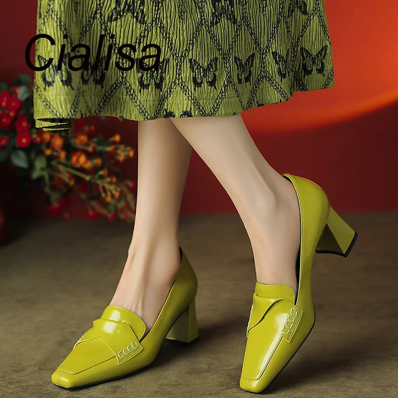 

Туфли-лодочки женские из натуральной кожи, на высоком каблуке, 33-40