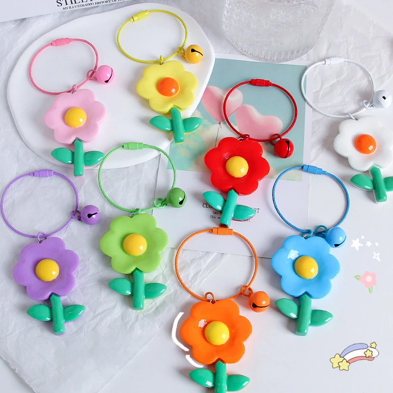 

Милые милые цветочные Брелоки для ключей для женщин, корейский стиль, сумка, брелок, красочный браслет, аксессуары для ключей
