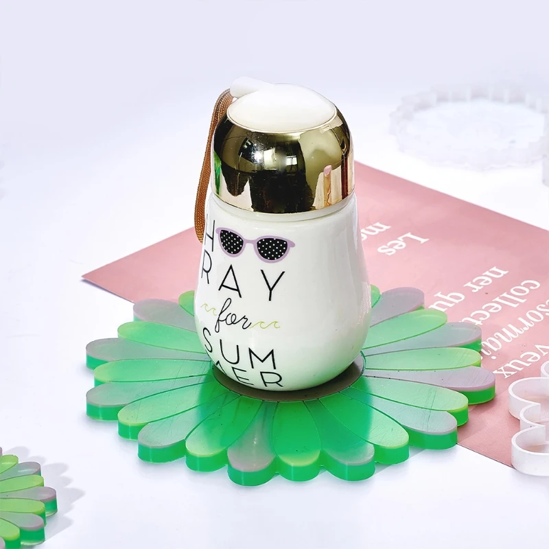 

69HB подставка с маргариткой-цветок, эпоксидная смола, форма Cup Mat Pad, силиконовая форма «сделай сам» Crafts, украшения, литые инструменты