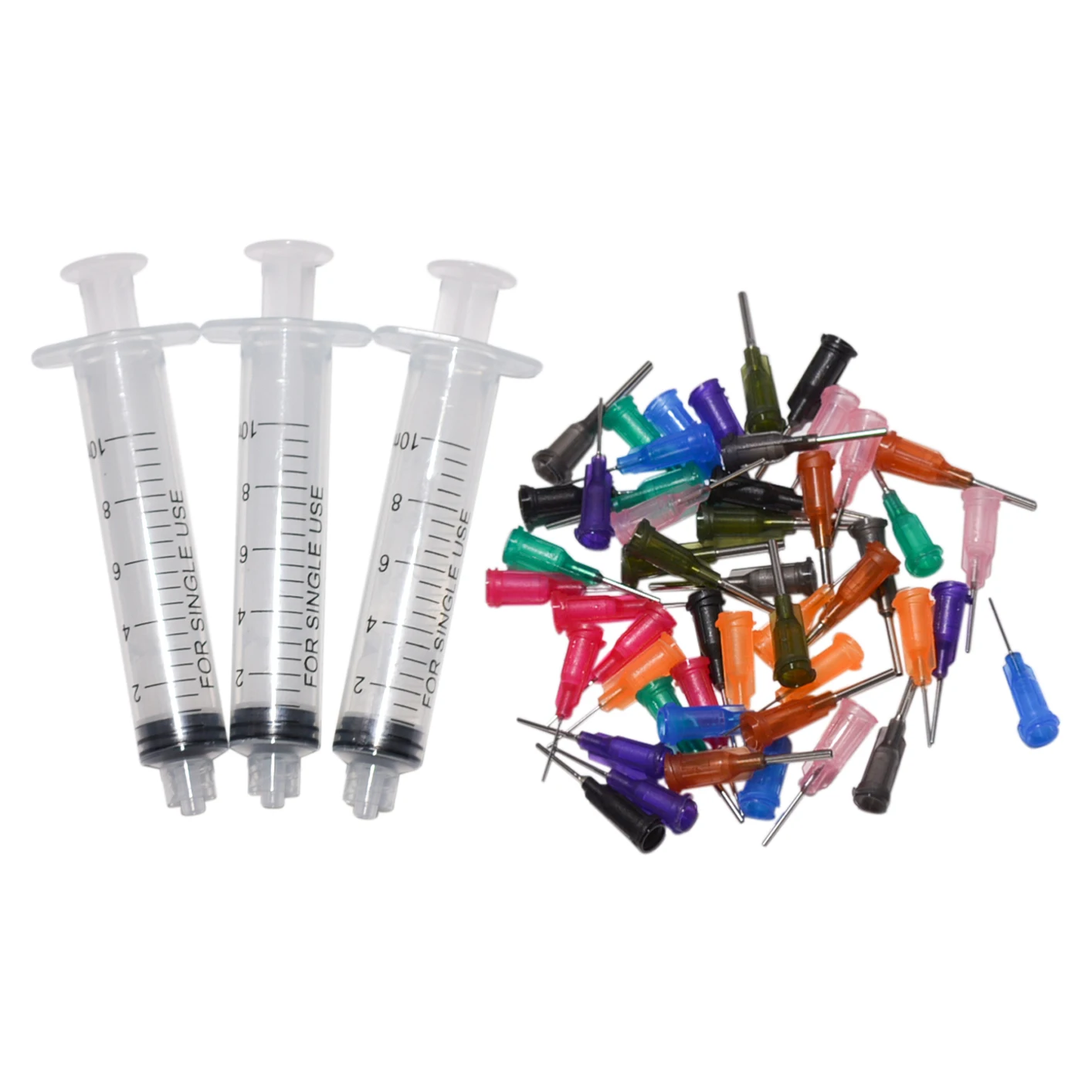 

50Pcs/Set SMT SMD PCB Solder Paste Adhesive Glue Liquid Dispenser Dispensing Needles 10CC Syringe Welding Fluxes Welding Tool