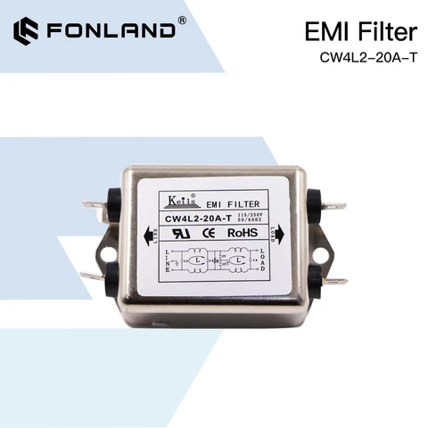 Fonland Power EMI Filter CW4L2-10A-T / CW4L2-20A-T Однофазный AC 115V / 250V 20A 50/60HZ OEM Замена