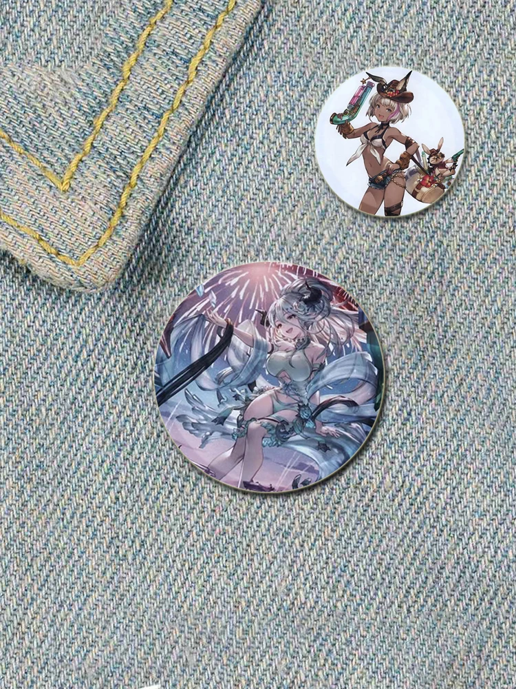32/44/58 мм аниме Granblue Fantasy простая булавка на пуговицах дизайнерская брошь