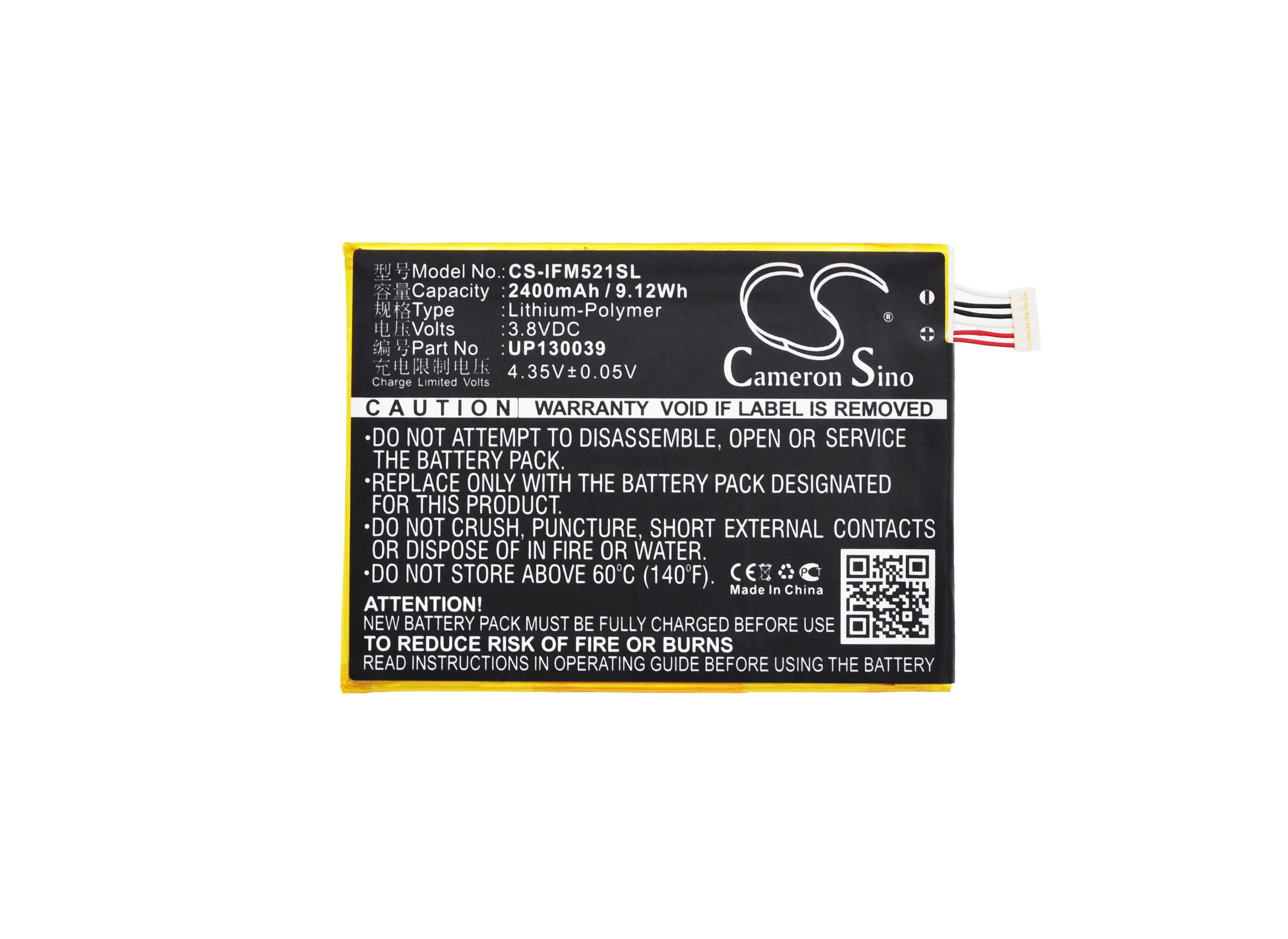 

Аккумулятор Cameron Sino 2400 мАч UP130039 для Infocus M521