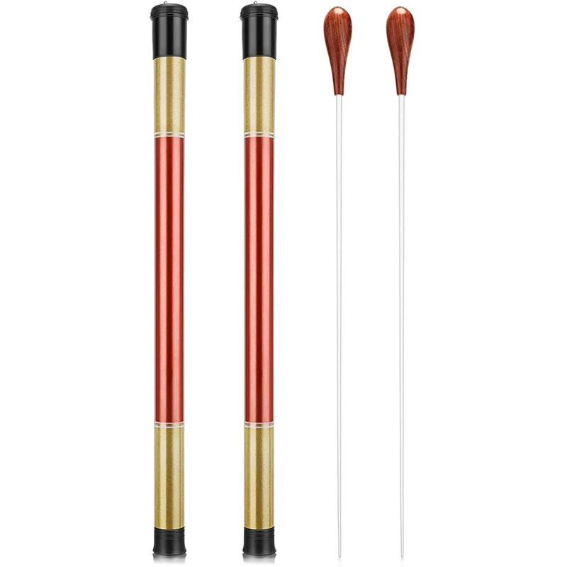 

Hot AD-2Pcs Music Baton Orchestra Baton Wood Handle Music Conducting Baton For Choral Symphony Concert