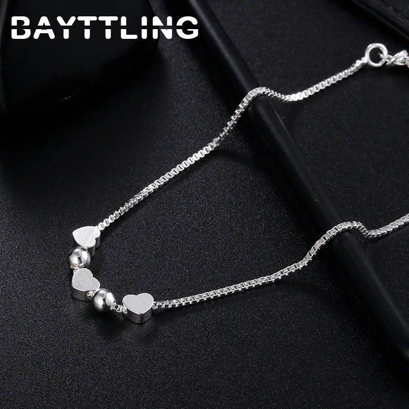 

Original 925 Sterling Silver Necklace 18 Inches Heart/Round Pendant For Women Necklace Fashion Wedding Gift Jewelry