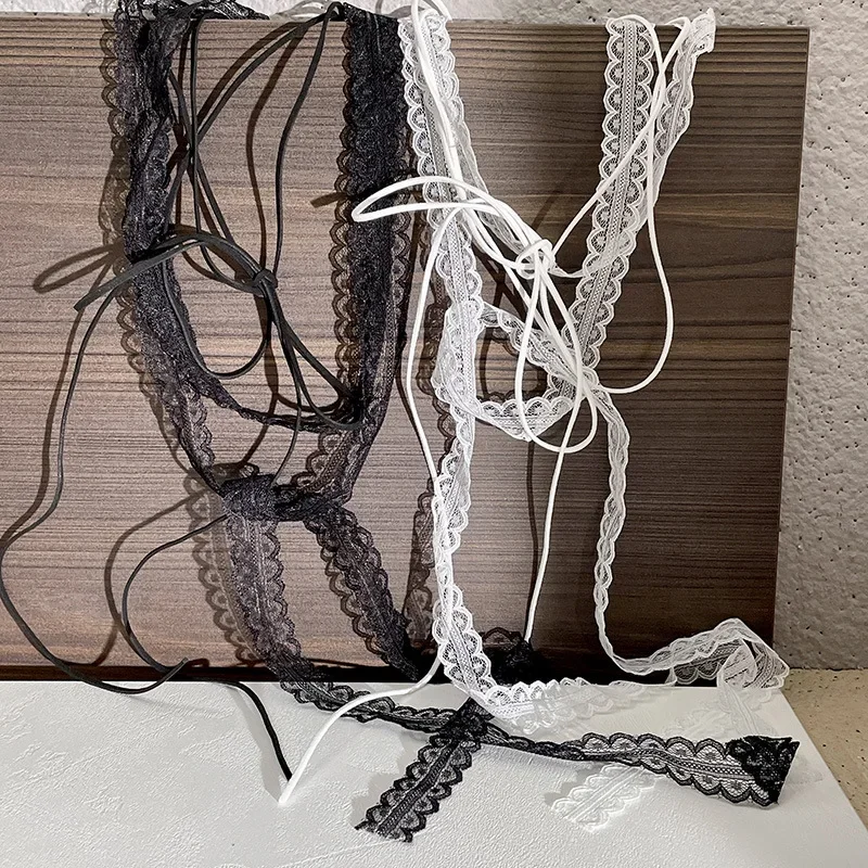 Очаровательное черно-белое кружевное многослойное колье-чокер verstyle Длинная