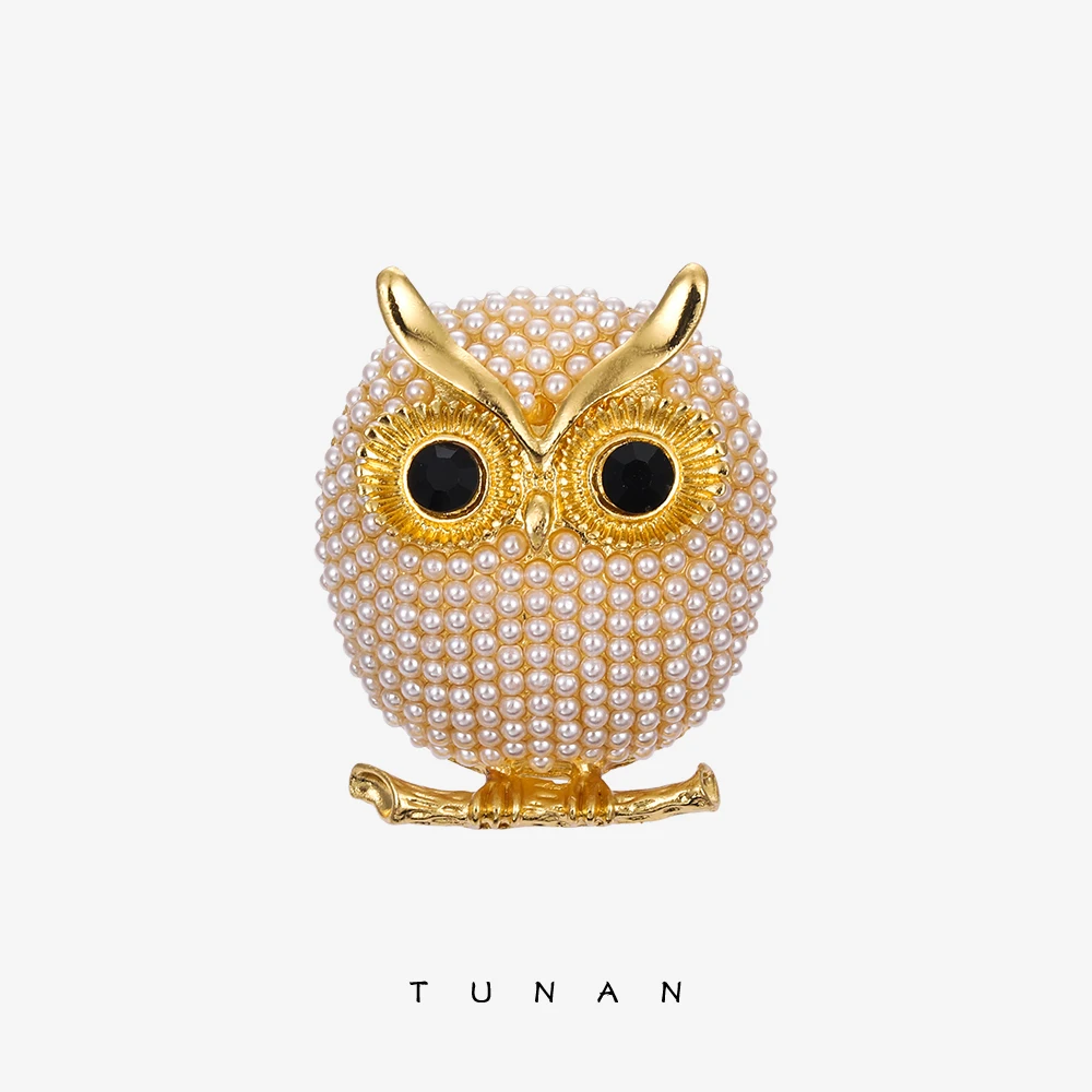

TUNAN Summer Jewelry Owl Brooch For Women Dress Pin Palace Style Minimalist Jewelry Accessories