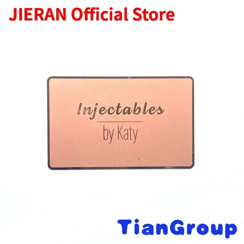 

Rose Gold plated Stainless steel metal card UV embossed print metal business card with NFC chip 213 215 216