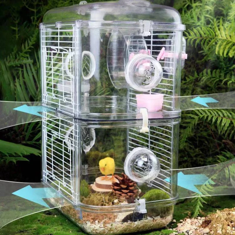 Клетка для хомяка 2-этажный роскошный дом домашних животных портативная мышь