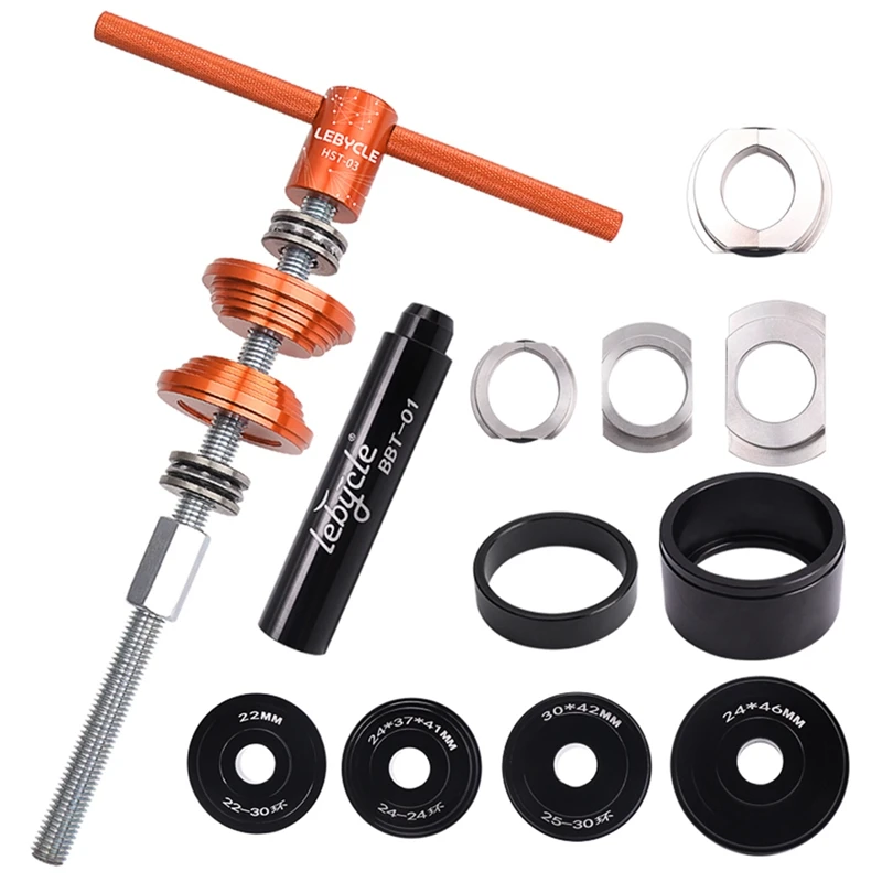 

Lebycle MTB Bike Road Fixes Gear Bicycle Axle Cente Press-In Shaft Static Install Disassembly Tool Suit BB86/30/92/PF30