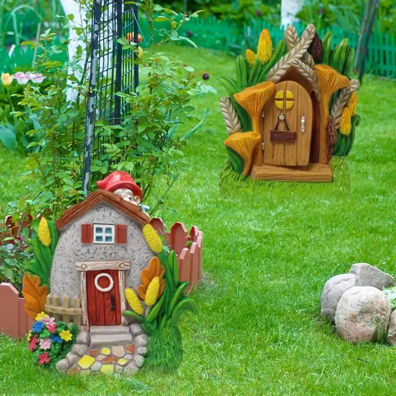 

Fairy Door Miniature For Tree Stone Wooden Fairy Door Figurines Fairy Garden Decor Home Lawn And Garden Outdoor Decor Ornaments