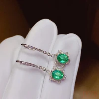 925 silver natural emerald earrings classic glamorous luxury jewelry womens christmas gifts womens earrings fashion