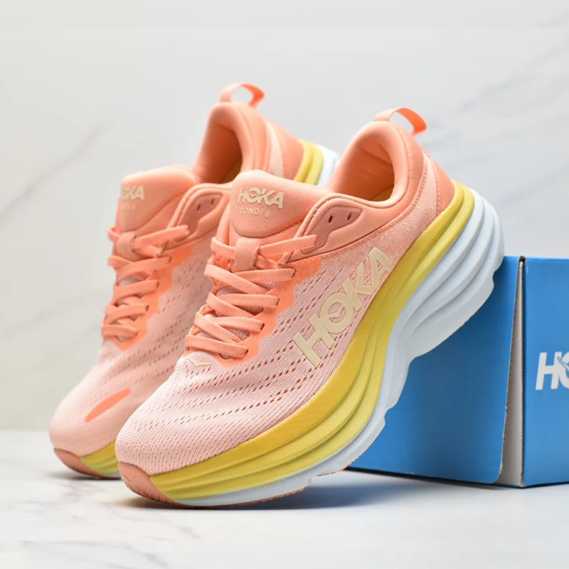 Original Bondi 8 Men and Women Lightweight Running Shoes Elastic Cushioning Road Running Sneakers Breathable Outdoor Sneakers