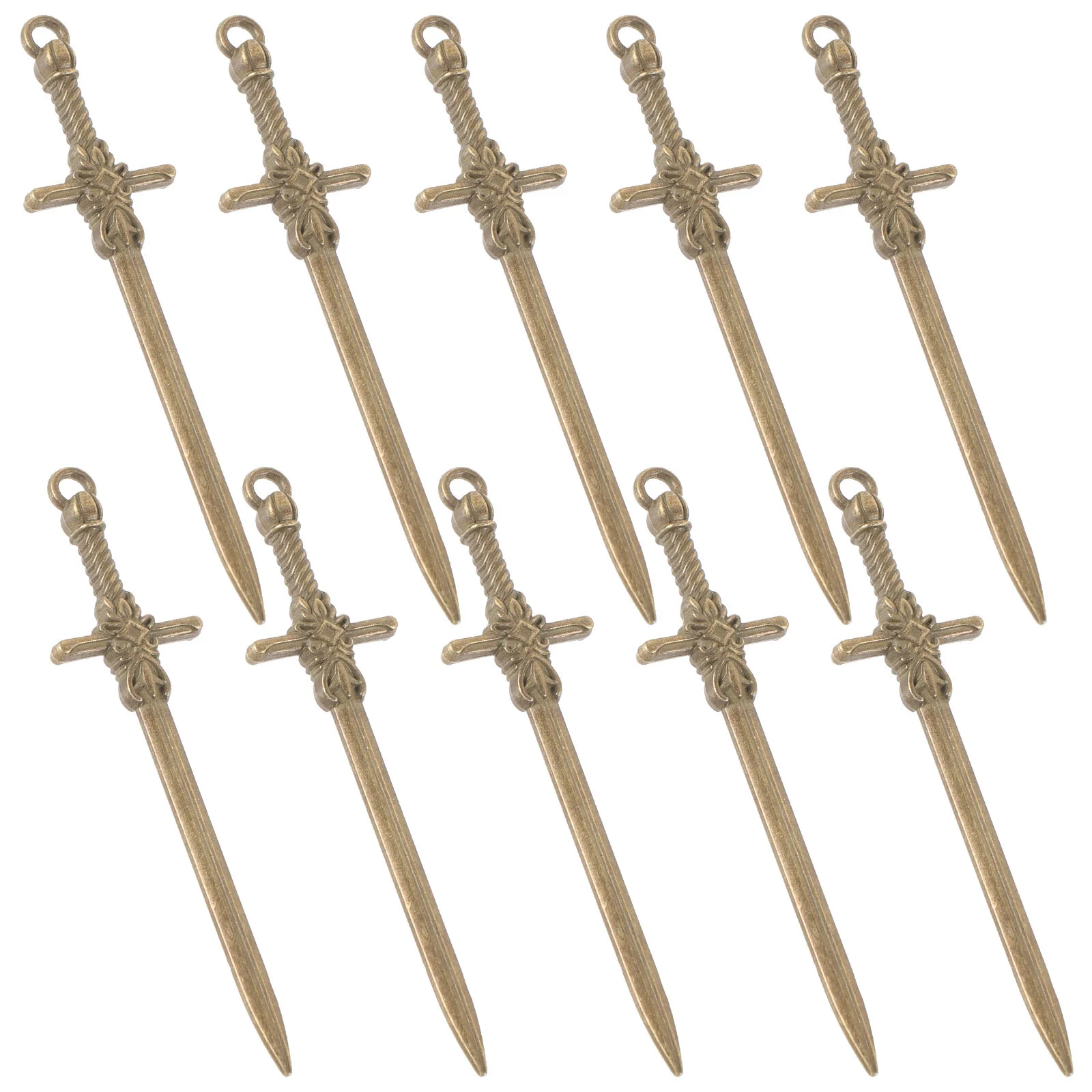 10 pcs Vintage Mini Sword Charms DIY Crafts Sword Charms Metal Sword Charms Pendants