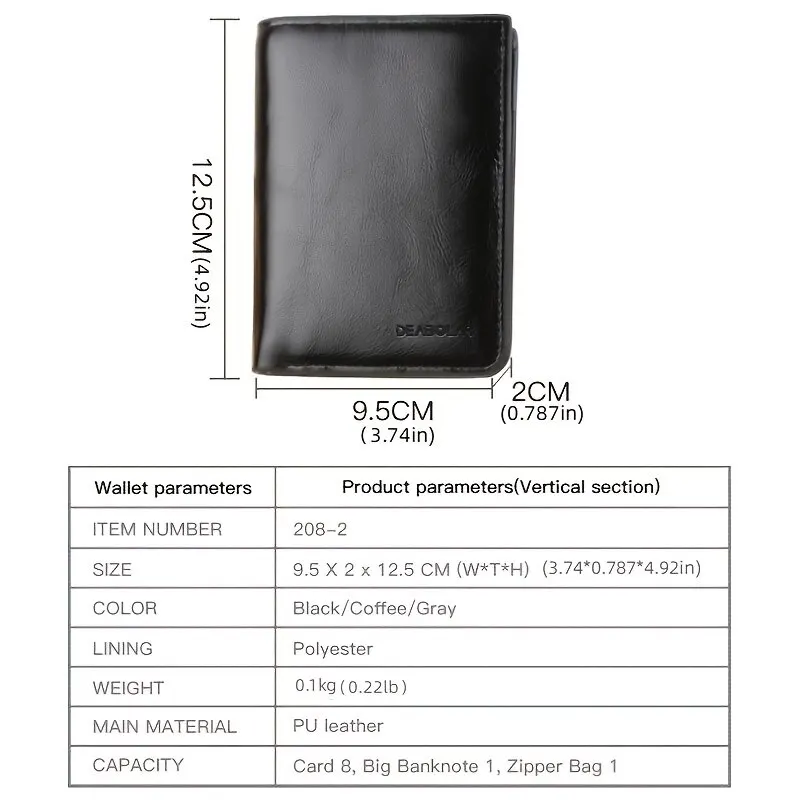 Рисунок 6 - Мужской Горизонтальный Вертикальный кошелек на молнии