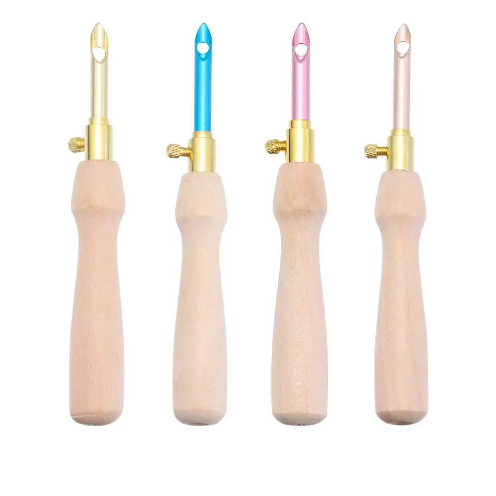 

1 шт. Новая регулируемая деревянная ручка для вышивки, Плетеный перфоратор, игла для вязания, рукоделие, шитье, аксессуары для шитья, инструм...