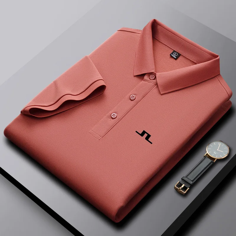 Cotton Short Sleeve T-Shirt Men's Golf Business Shirt POLO Jersey Top 2023 Summer New Cloth J Lindberg