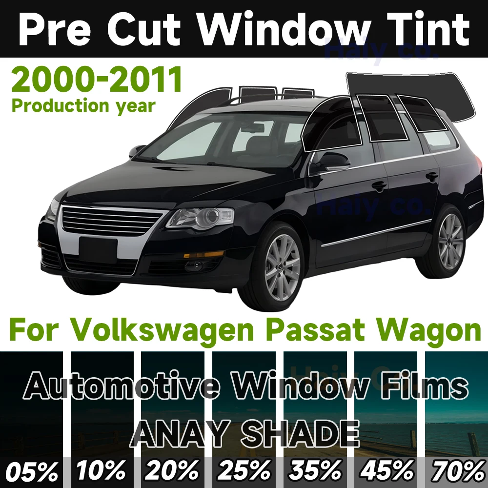 Фото Автомобильная тонировочная пленка для Volkswagen Passat Wagon 2000-2011, предварительно вырезанная, для окон, защита от солнца и УФ-излучения, двухслойная, теплоизоляционная, защитная пленка для конфиденциальности №1